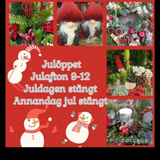 23/12 dan före dan..
Vi är på plats till kl 18 idag! 🧑‍🎄🤶
Välkomna in!